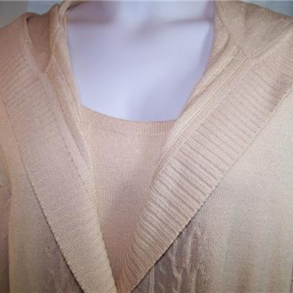 ST JOHN Birch Yellow Hoodie Belted Sweater - Picture 3 of 5